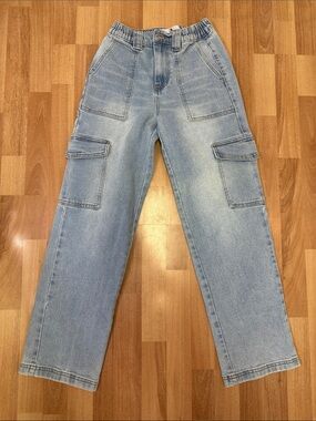 Women’s Flying Angel Blue Cargo Denim Pants 25”x28”